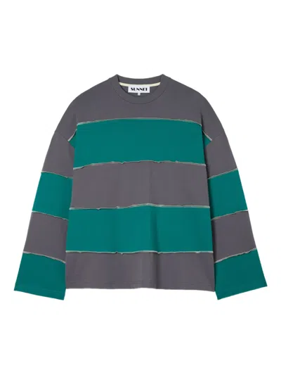 Sunnei Striped T-shirt In Gray