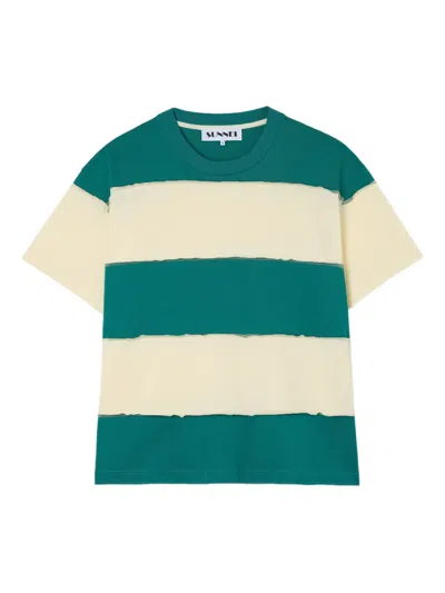 Sunnei Striped T-shirt In Green