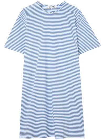 Sunnei Striped T-shirt In Blue