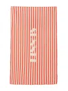 Sunnei Striped Waffle Towel In Red