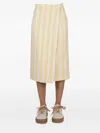 Sunnei Striped Pattern Skirt In Yellow
