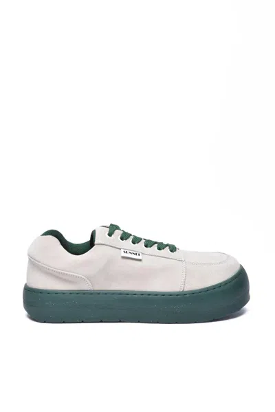 Sunnei Suede Sneaker - Beige/green In Multi