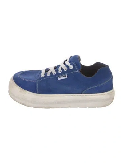 Pre-owned Sunnei Suede Sneakers In Blue