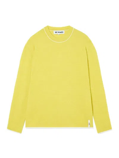 Sunnei Longsleeve Roundneck In Yellow