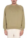 Sunnei Sweatshirt With Logo Embroidery In Beige