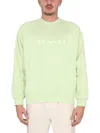 Sunnei Embroidered-logo Detail Sweatshirt In Green
