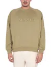 Sunnei Sweatshirt With Logo Embroidery In Beige