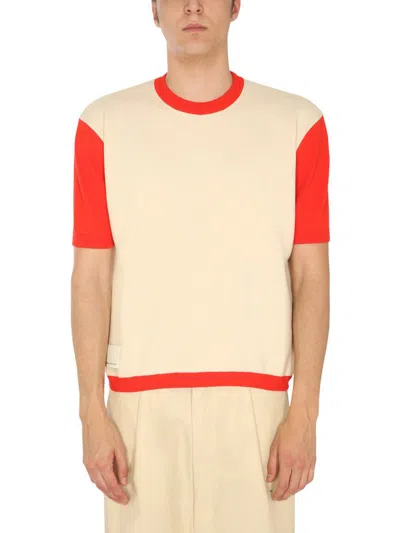 SUNNEI SUNNEI T-SHIRT WITH CONTRASTING PROFILES