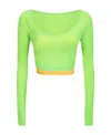 Sunnei Tablespoon Collar Layered Short T-shirt In Green