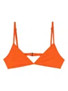 Sunnei Triangle Reversible Bikini Top In Orange