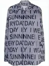 Sunnei Vertical Stripe Long-sleeve Shirt With Oversized Typography In Multi