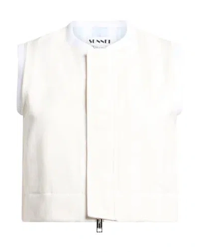 Sunnei Woman Denim Outerwear White Size S Cotton, Polyester, Nylon, Elastane