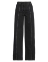 Sunnei Woman Denim Pants Black Size L Cotton In Black