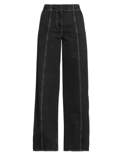 Sunnei Woman Denim Pants Black Size L Cotton