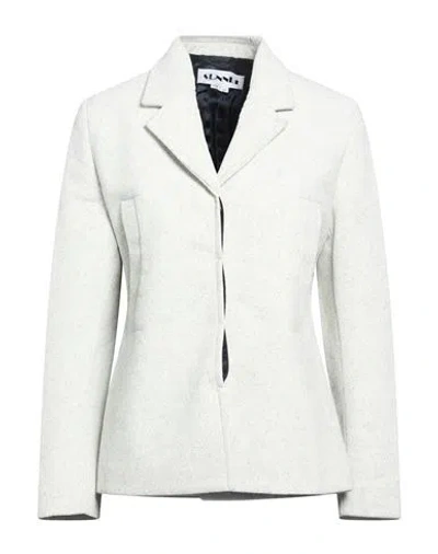 Sunnei Woman Jacket Light Grey Size S Wool, Polyester, Cupro In White