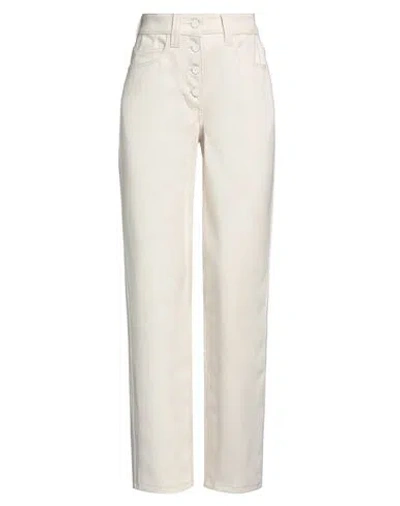 Sunnei Woman Jeans Ivory Size M Cotton In White