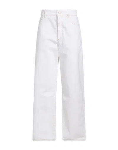 Sunnei Woman Jeans White Size Xl Cotton