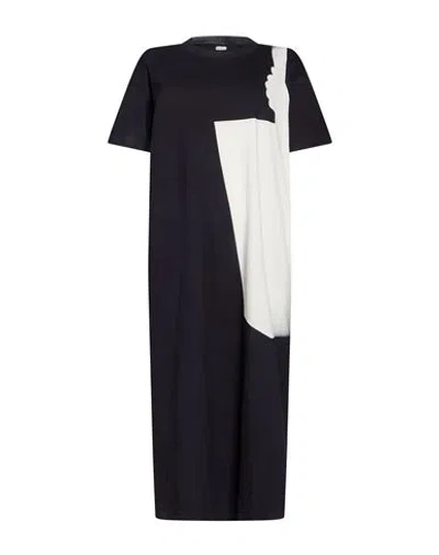 Sunnei Woman Midi Dress Navy Size S Cotton In Black