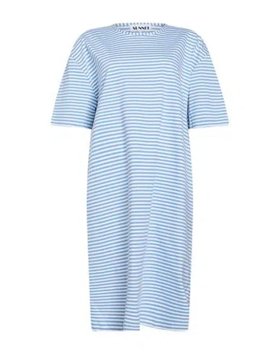 Sunnei Woman Midi Dress Slate Blue Size L Organic Cotton