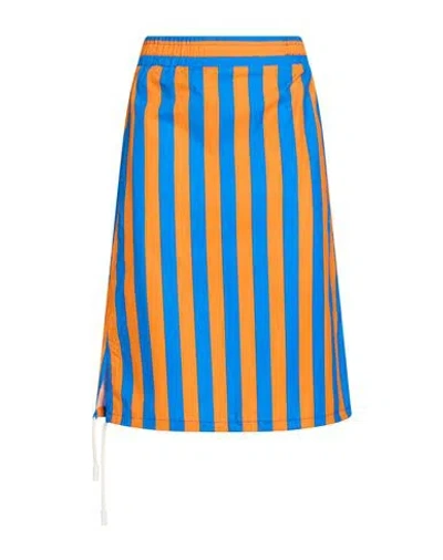 Sunnei Woman Midi Skirt Orange Size S Cotton