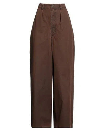 Sunnei Woman Pants Brown Size S Cotton
