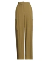 Sunnei Woman Pants Military Green Size M Polyester, Virgin Wool, Elastane