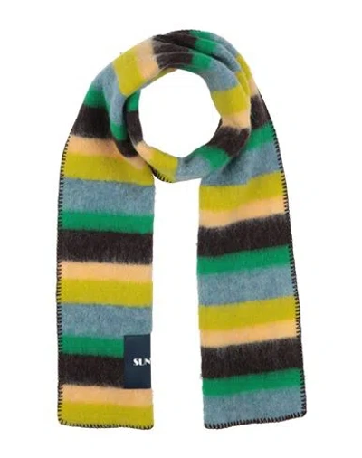 Sunnei Woman Scarf Green Size - Wool, Polyester In Multi