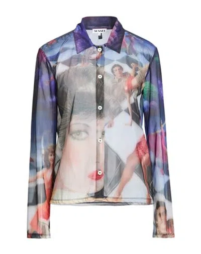 Sunnei Woman Shirt Azure Size L Polyamide, Elastane In Blue