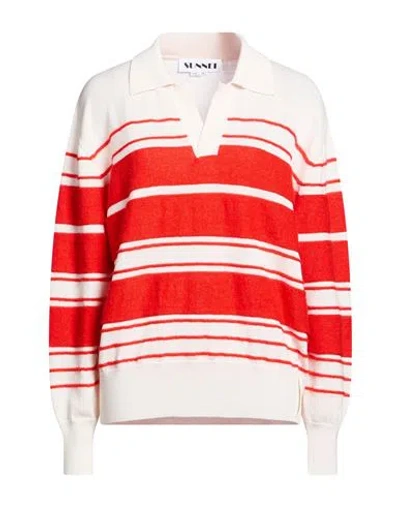 Sunnei Woman Sweater Tomato Red Size L Wool, Mohair Wool, Silk