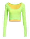 Sunnei Tablespoon Collar Layered Short T-shirt In Green