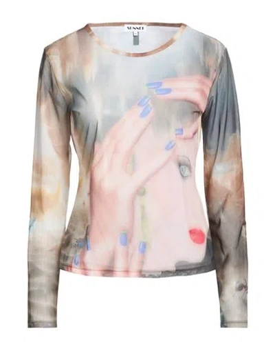 Sunnei Woman Top Beige Size L Polyamide, Elastane In Multi