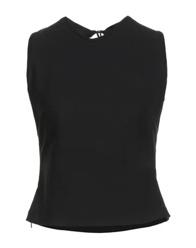 Sunnei Woman Top Black Size M Polyester, Virgin Wool, Elastane