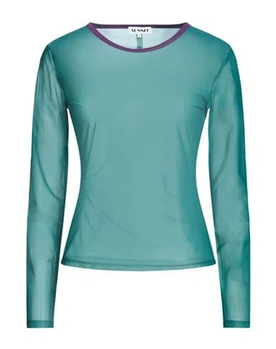 Sunnei Woman Top Green Size L Polyamide, Elastane