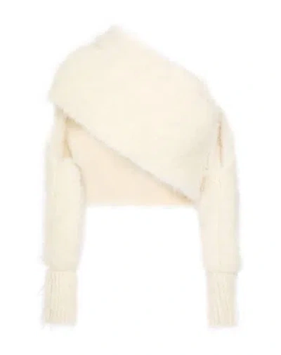 Sunnei Woman Top Off White Size Onesize Alpaca Wool, Mohair Wool, Polyamide, Elastane In Neutral