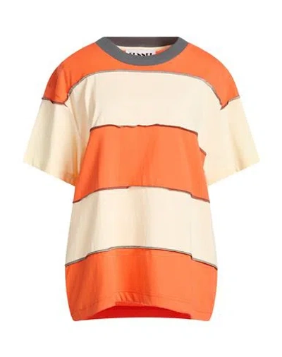 Sunnei Woman T-shirt Orange Size L Organic Cotton
