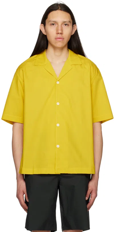 Sunnei Yellow Open Spread Collar Shirt