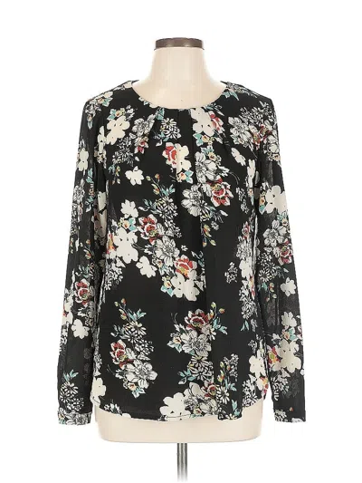 Pre-owned Sunny Girl Long Sleeve Blouse In Black