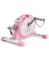 Sunny Health & Fitness Under Desk Smart Mini Exercise Bike In Pink