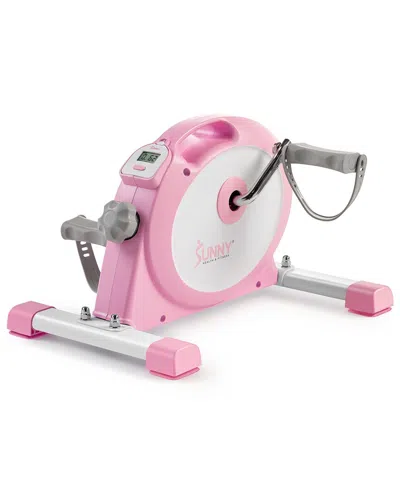 Sunny Health & Fitness Under Desk Smart Mini Exercise Bike In Pink