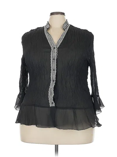 Pre-owned Sunny Leigh 3/4 Sleeve Blouse In Black