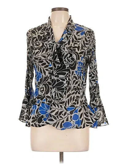 Pre-owned Sunny Leigh 3/4 Sleeve Blouse In Blue