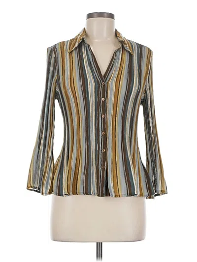 Pre-owned Sunny Leigh 3/4 Sleeve Blouse In Brown