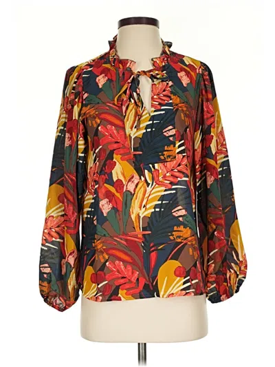 Sunny Leigh 3/4 Sleeve Blouse In Orange