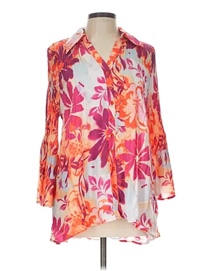 Pre-owned Sunny Leigh 3/4 Sleeve Blouse In Orange