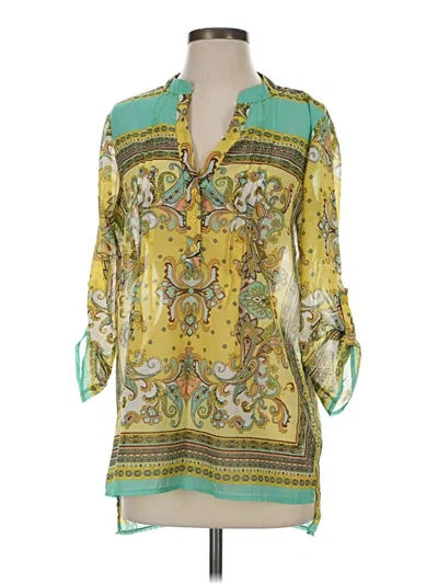 Pre-owned Sunny Leigh 3/4 Sleeve Blouse In Yellow