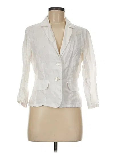 Pre-owned Sunny Leigh 3/4 Sleeve Button Down Shirt In White