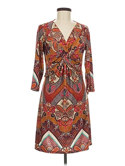Pre-owned Sunny Leigh Casual Dress In Brown