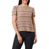 Sunny Leigh Eyelet Ruffle Top In Brown