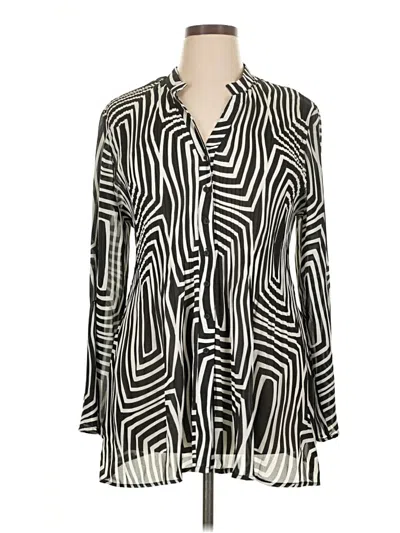 Pre-owned Sunny Leigh Long Sleeve Blouse In Black