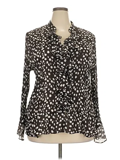 Pre-owned Sunny Leigh Long Sleeve Blouse In Black